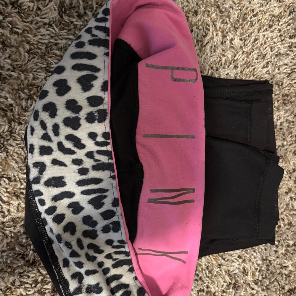 Pink Leopard Print Leggings reversible